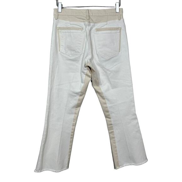Frame Le Crop Mini Boot Jean 28 Two-Tone White Cream Color Block Casual Summer - Picture 4 of 11